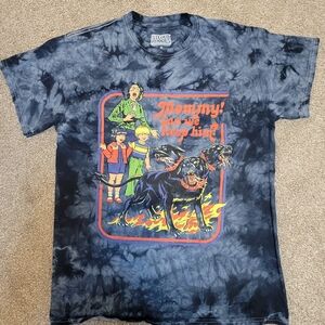 Steven Rhodes Black Tie-Dye Graphic Tee - "Mommy! Can We Keep Him?"